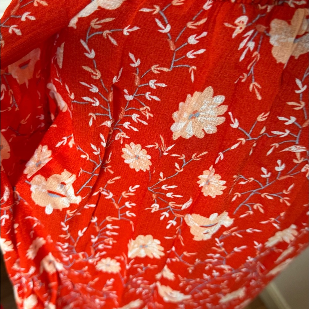 Lucky Brand Red Floral Midi Dress - Picture 5 of 8